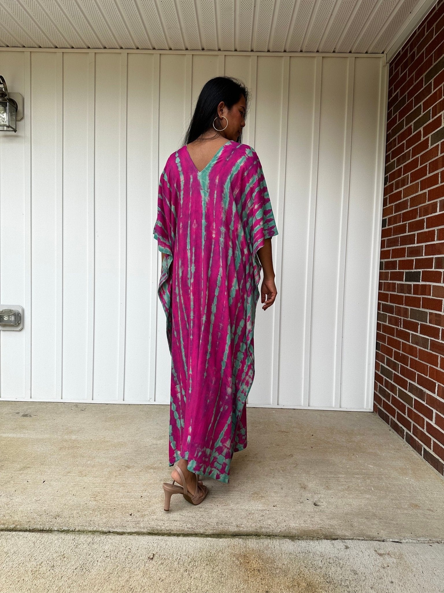 Nora Kaftan in Raspberry Tie Dye - Mala Handworks