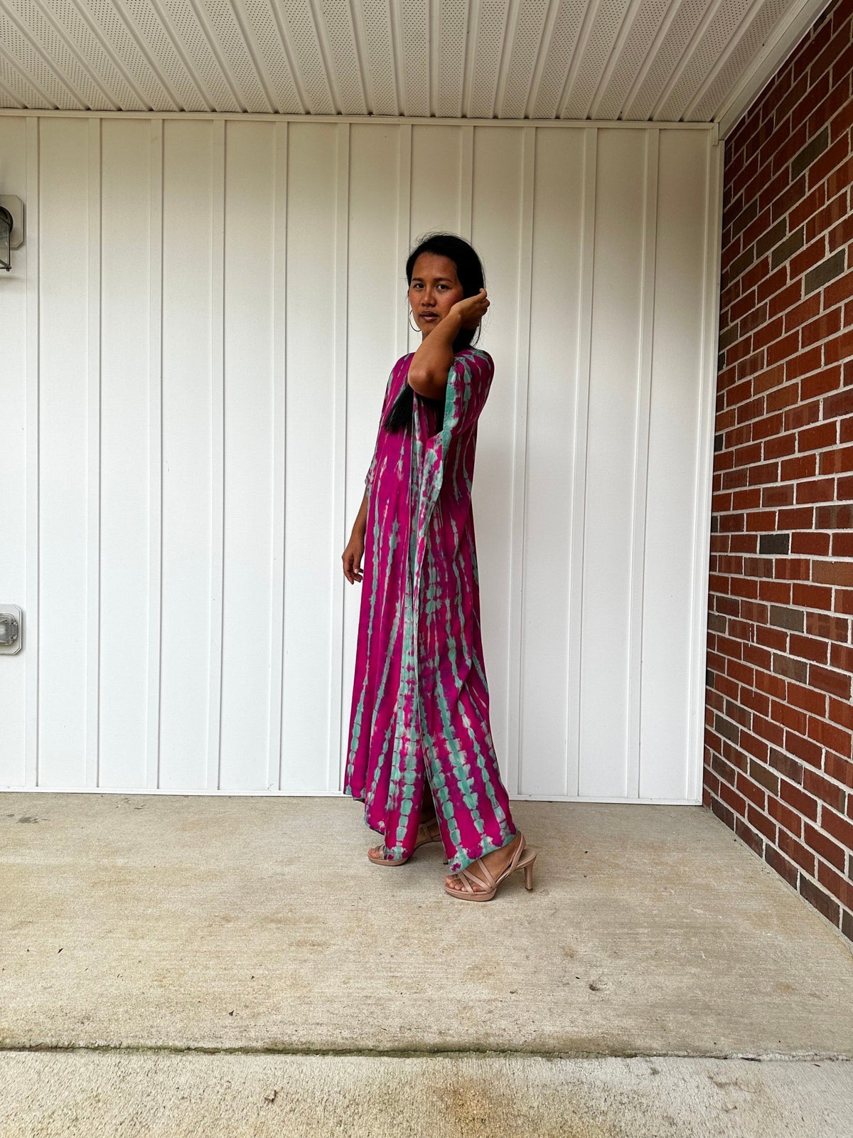 Nora Kaftan in Raspberry Tie Dye - Mala Handworks