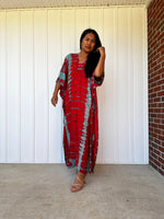 Nora Kaftan in Red Tie Dye - Mala Handworks