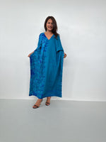 Nora Kaftan in Sapphire Tie Dye-N-57-48-Mala Handworks