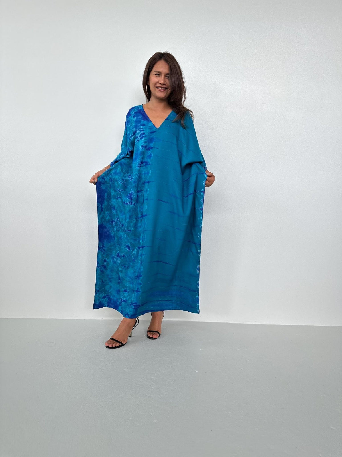 Nora Kaftan in Sapphire Tie Dye-N-57-48-Mala Handworks