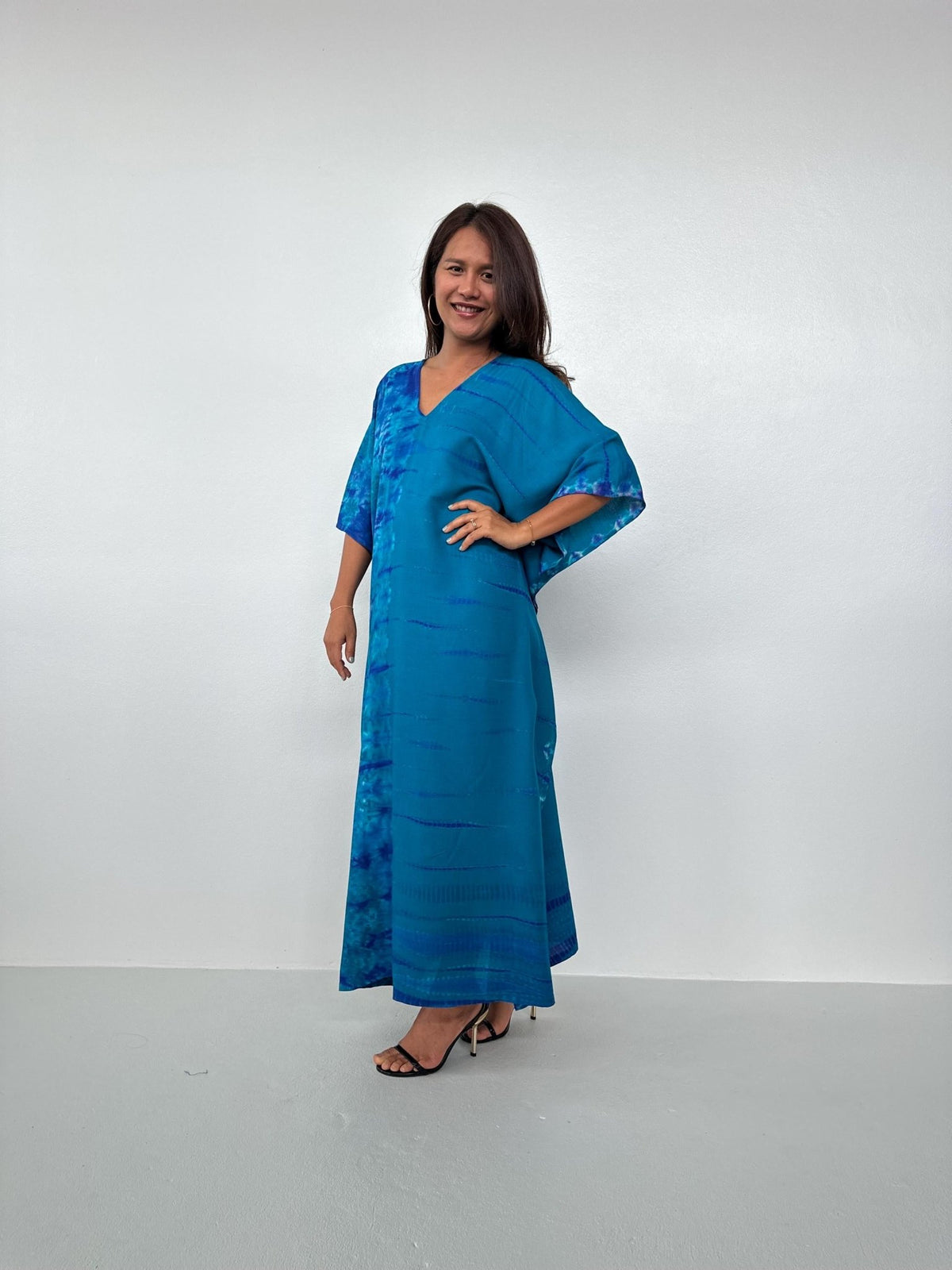 Nora Kaftan in Sapphire Tie Dye-N-57-48-Mala Handworks