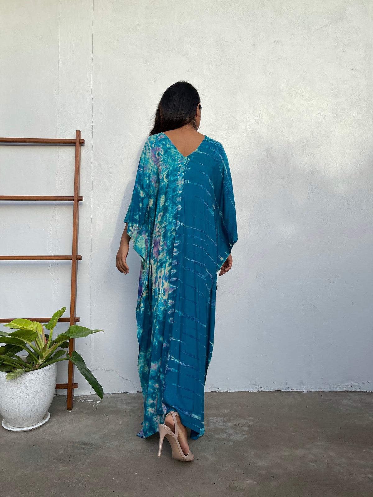 MALA handworks Nora Kaftan in Teal Blue Tie Dye N-23