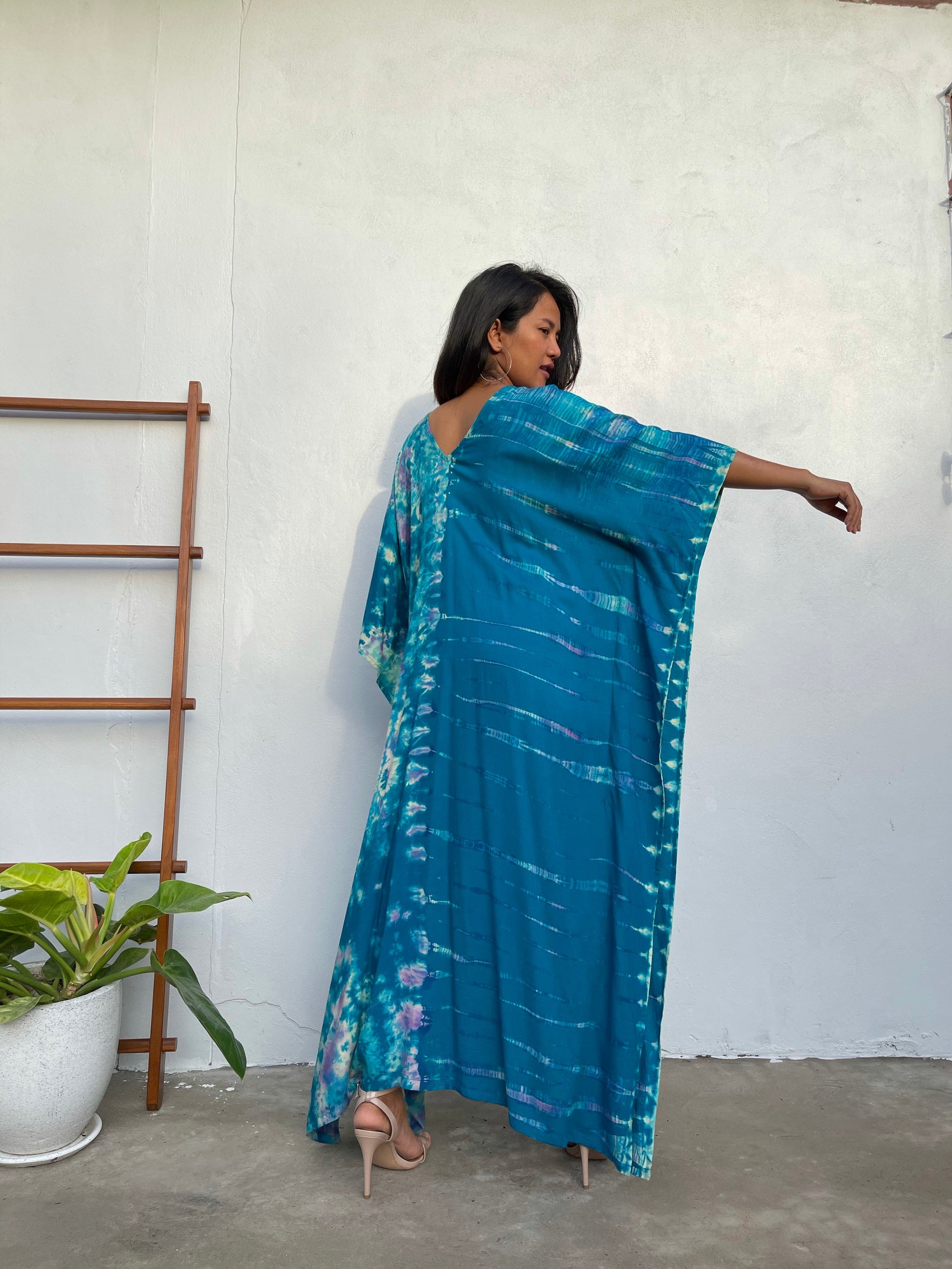 MALA handworks Nora Kaftan in Teal Blue Tie Dye N-23