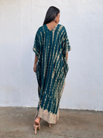 Nora Kaftan in Teal Green Tie Dye - Mala Handworks