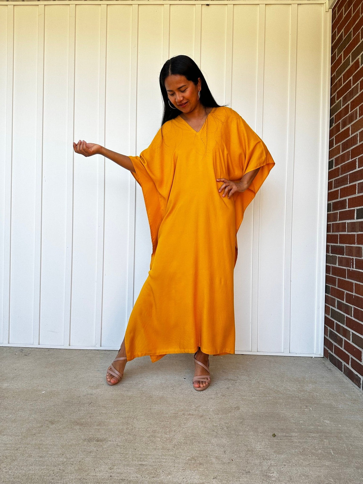 Nora Kaftan in Turmeric Yellow - Mala Handworks