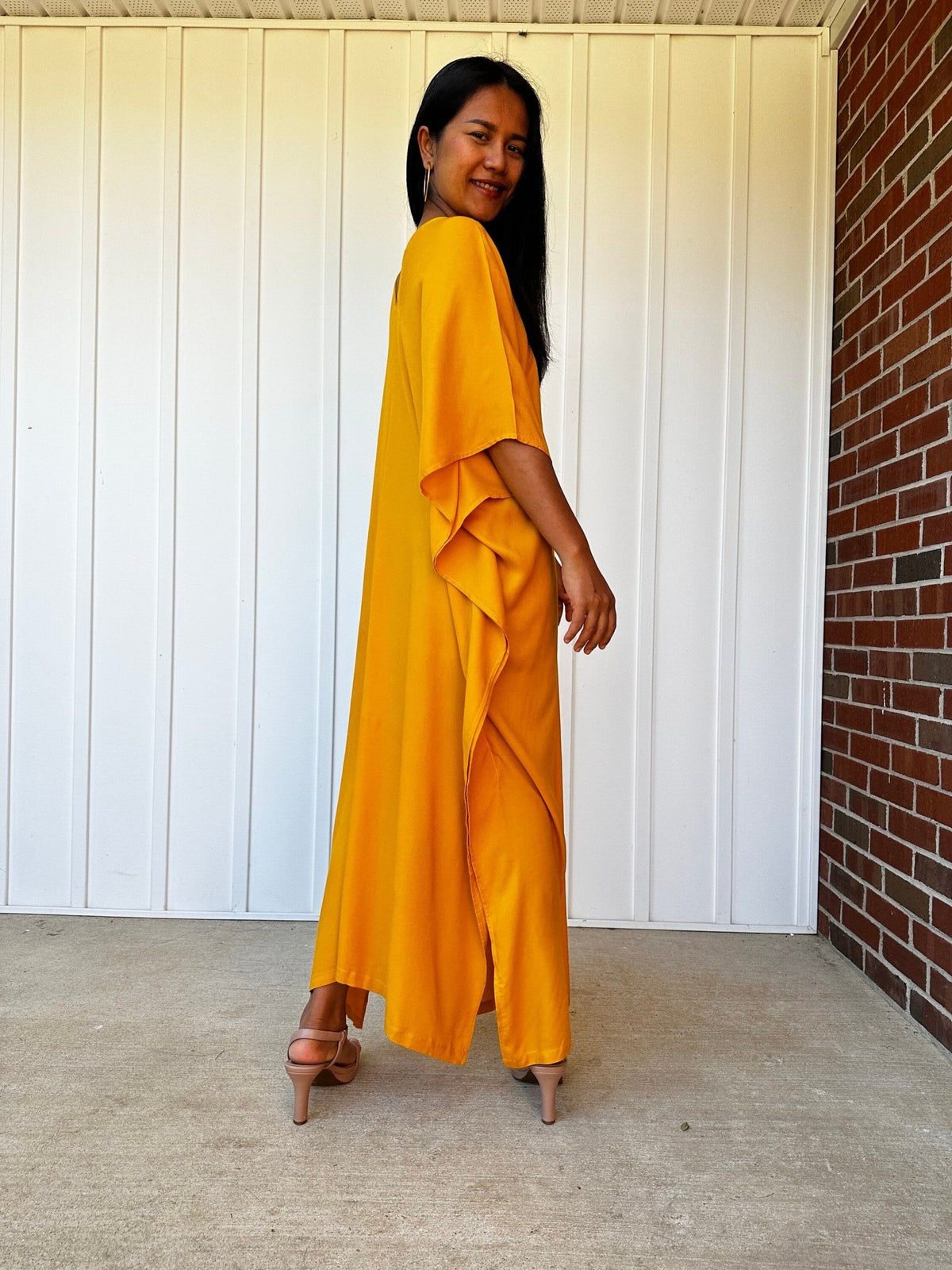 Nora Kaftan in Turmeric Yellow - Mala Handworks