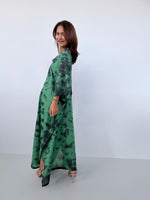 Mala Handworks Olena Cotton Kaftan in Emerald Tie Dye