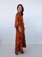 Mala Handworks Olena Cotton Kaftan in Rust Tie Dye