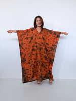 Mala Handworks Olena Cotton Kaftan in Rust Tie Dye