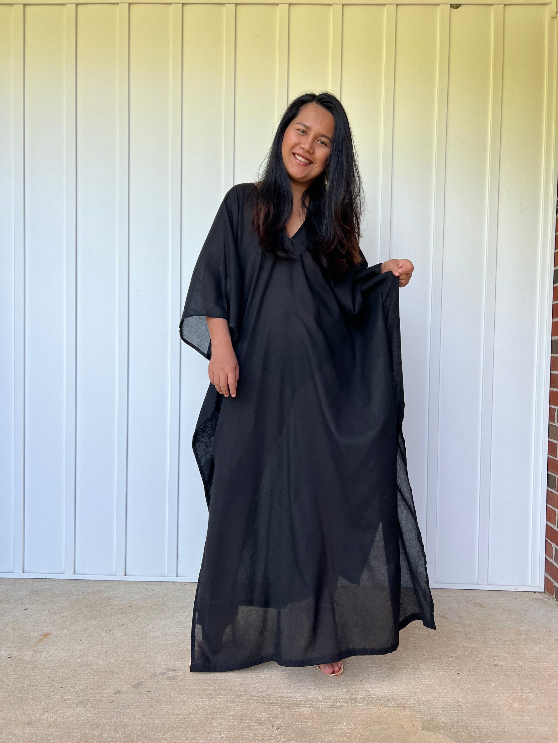 MALA handworks Olena semi sheer Kaftan in Black