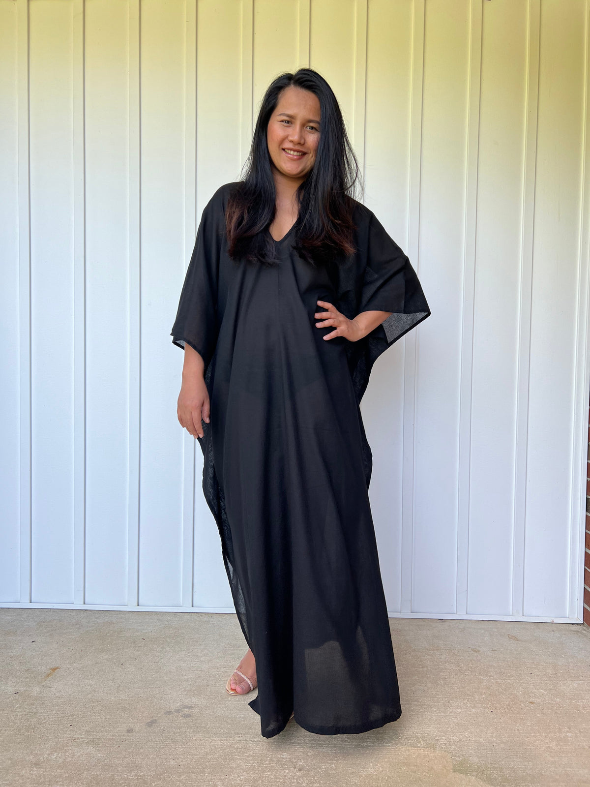 MALA handworks Olena semi sheer Kaftan in Black