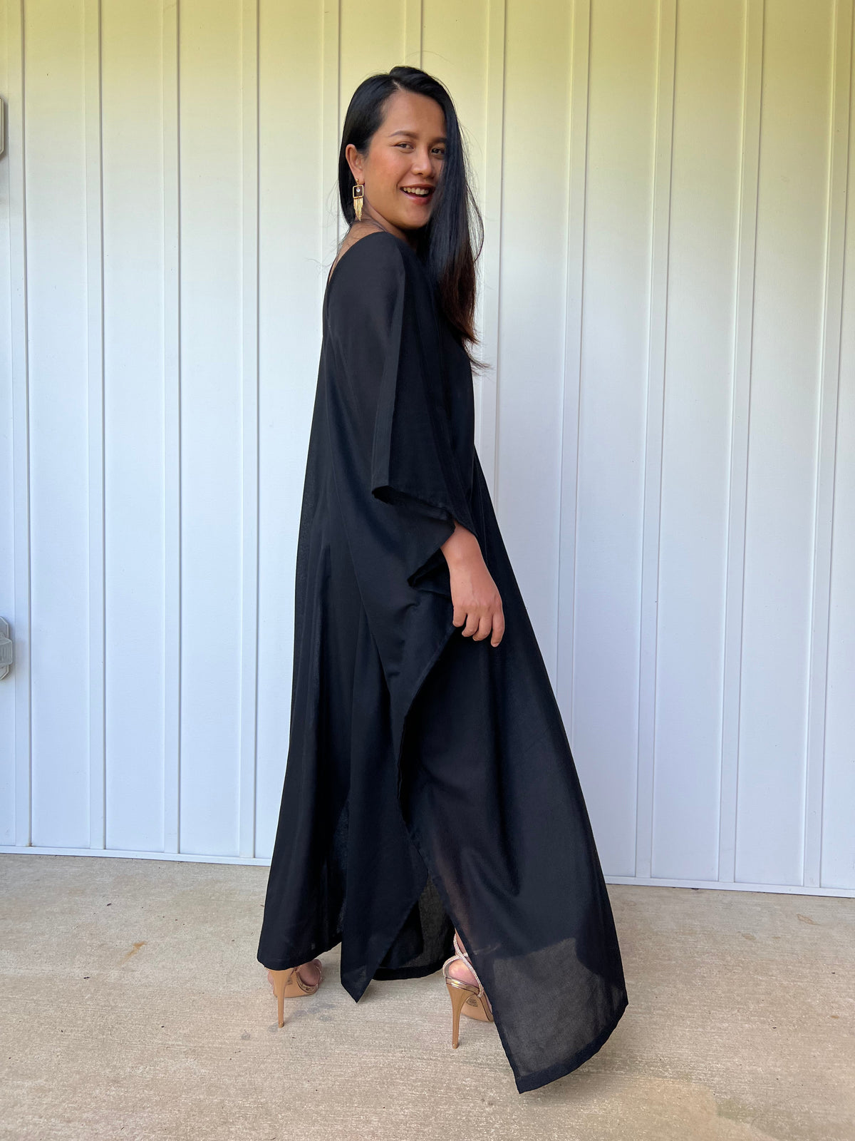 MALA handworks Olena semi sheer Kaftan in Black