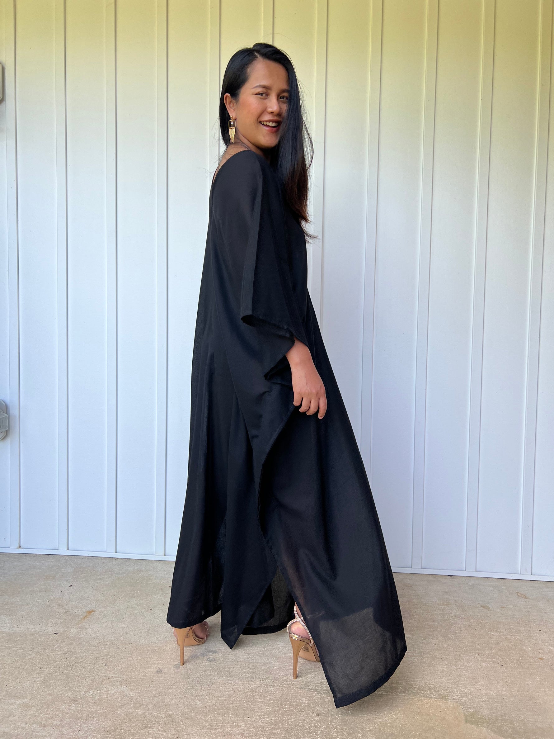 MALA handworks Olena semi sheer Kaftan in Black