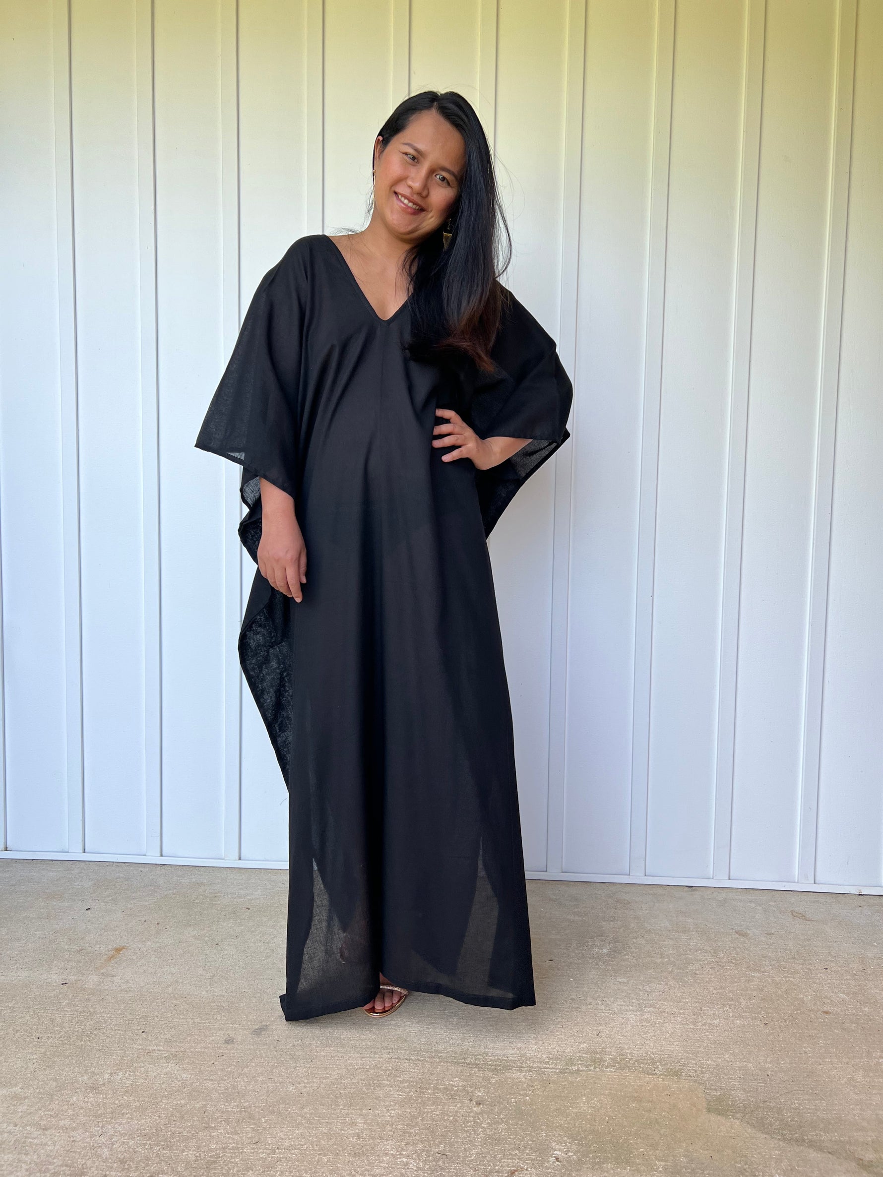 MALA handworks Olena semi sheer Kaftan in Black