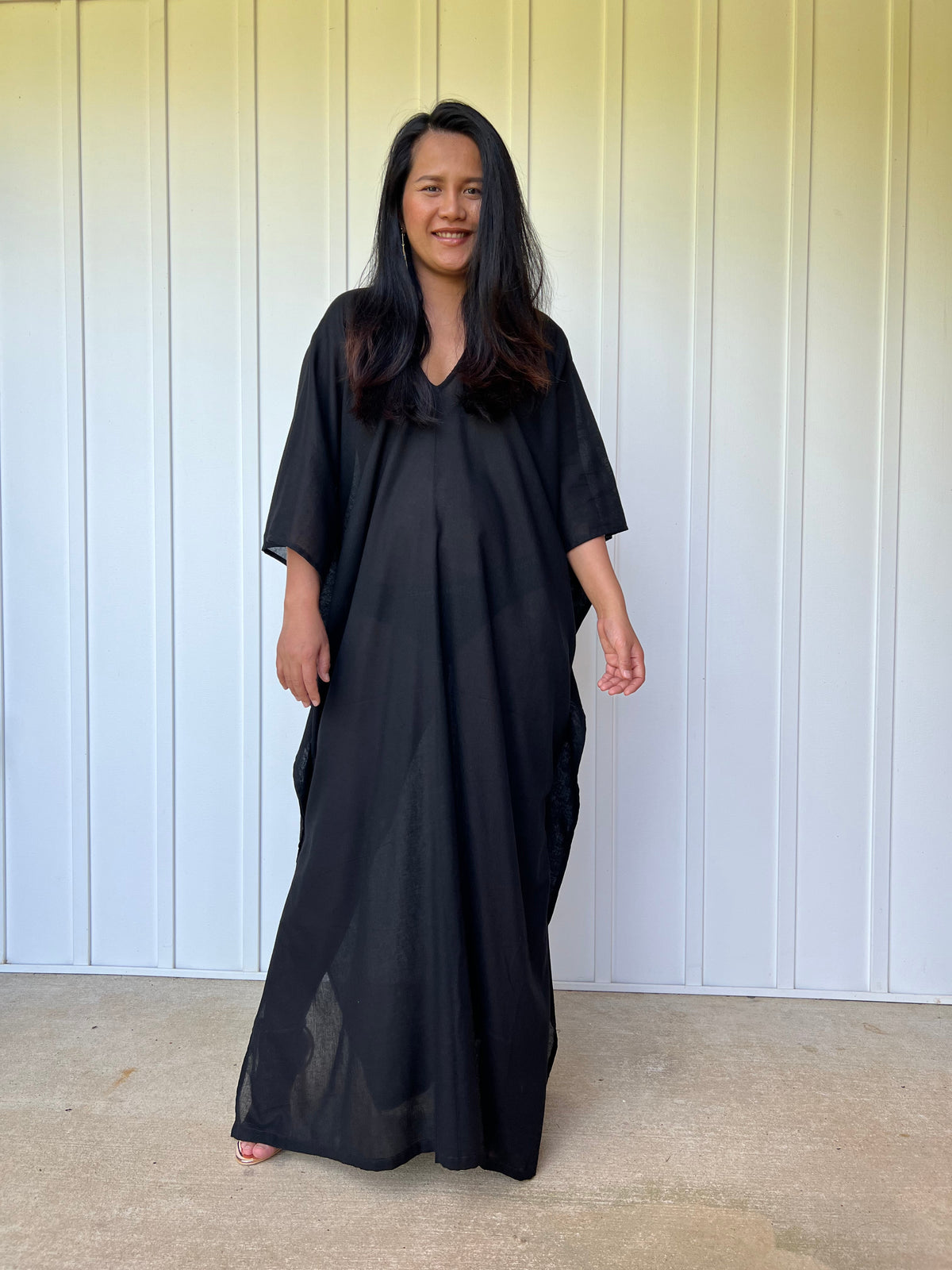 MALA handworks Olena semi sheer Kaftan in Black