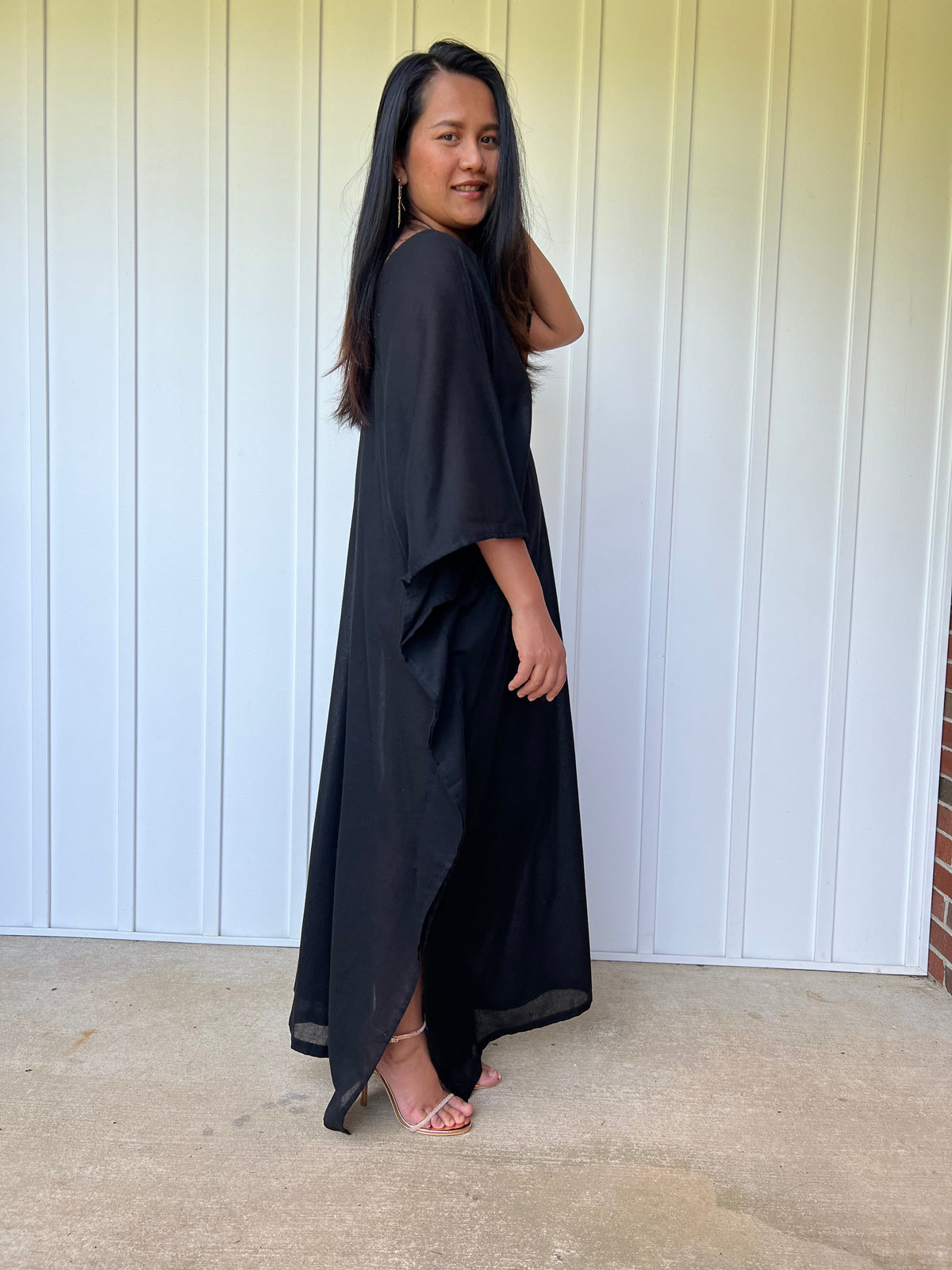 MALA handworks Olena semi sheer Kaftan in Black