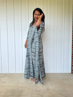 MALA handworks Olena semi sheer Kaftan in Gray and Black Tie Dye