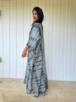 MALA handworks Olena semi sheer Kaftan in Gray and Black Tie Dye