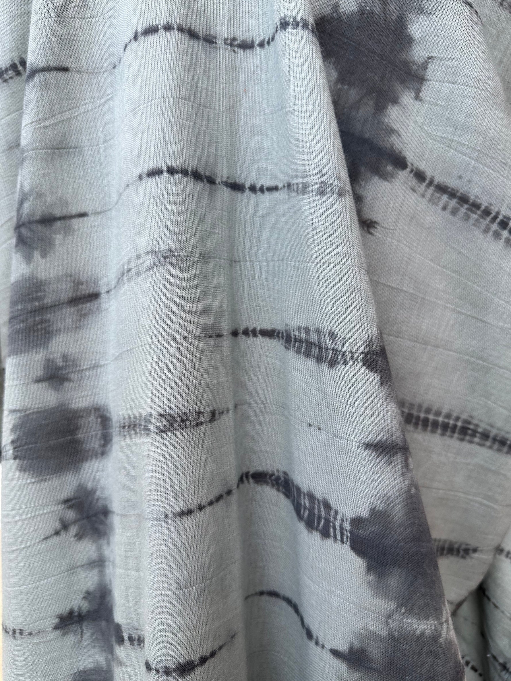MALA handworks Olena semi sheer Kaftan in Gray and Black Tie Dye