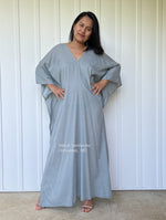 Olena Semi Sheer Kaftan in Gray - Mala Handworks