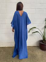 MALA handworks  Olena semi sheer Kaftan in Indigo Blue