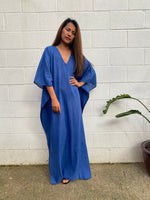 MALA handworks  Olena semi sheer Kaftan in Indigo Blue