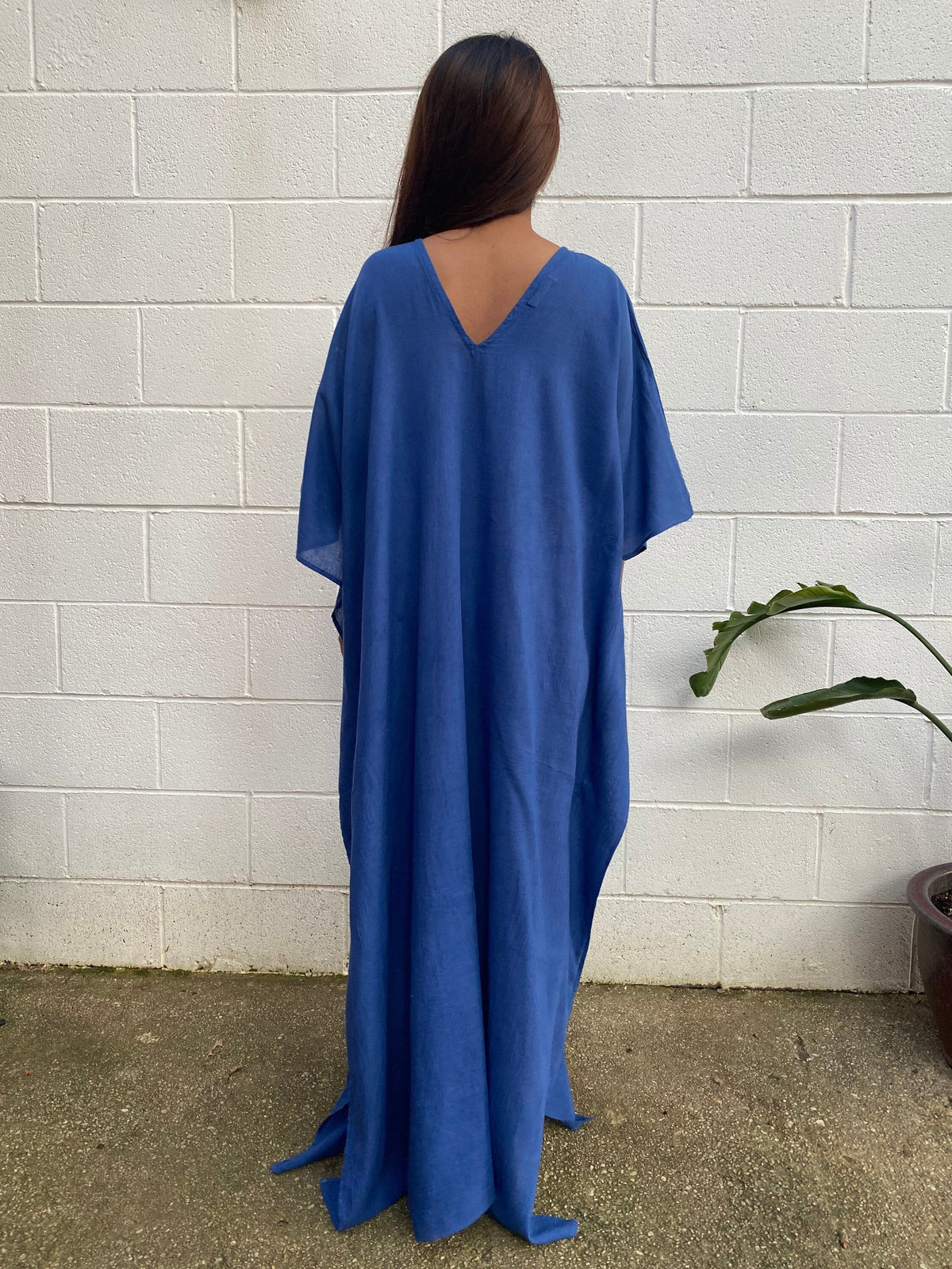 MALA handworks  Olena semi sheer Kaftan in Indigo Blue