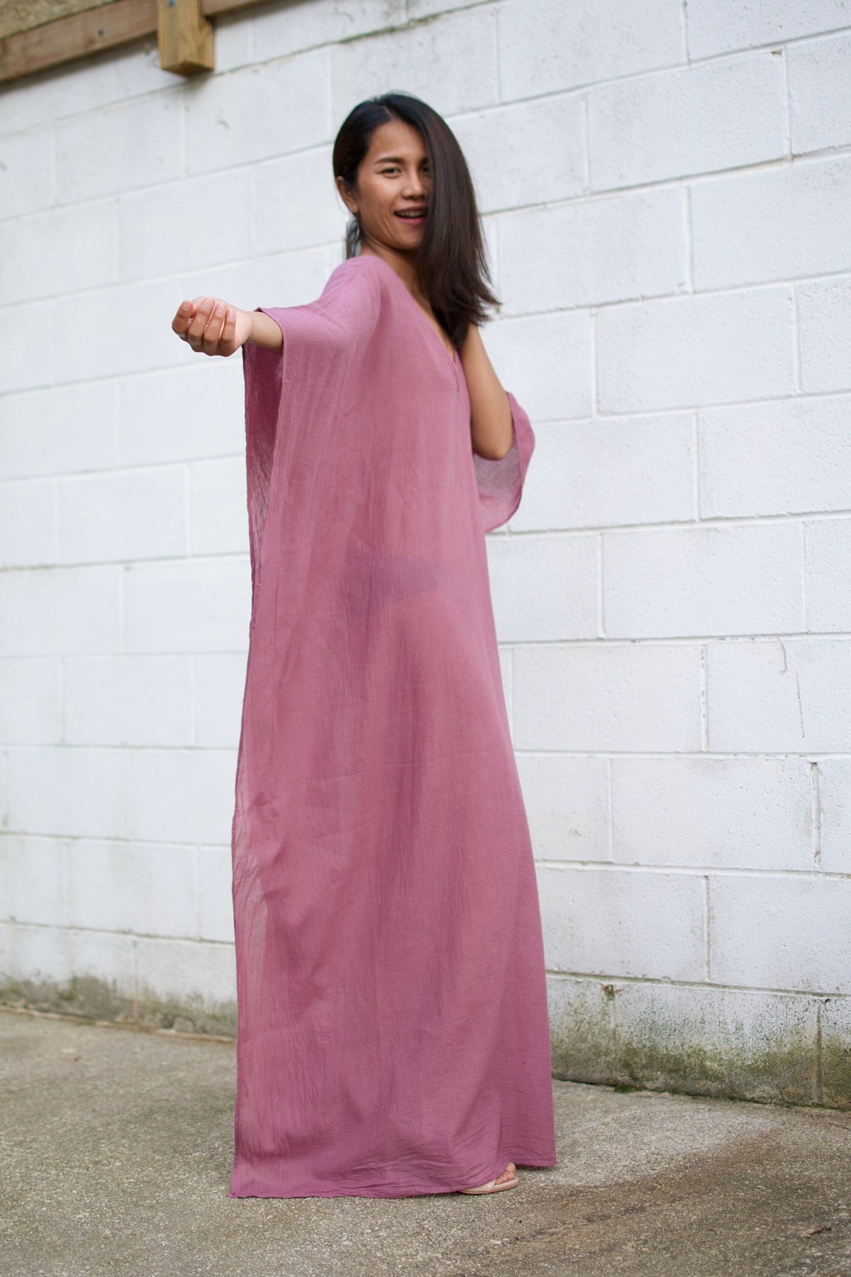 MALA handworks  Olena semi sheer Kaftan in Lilac