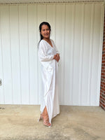 MALA handworks  Olena semi sheer Kaftan in natural White