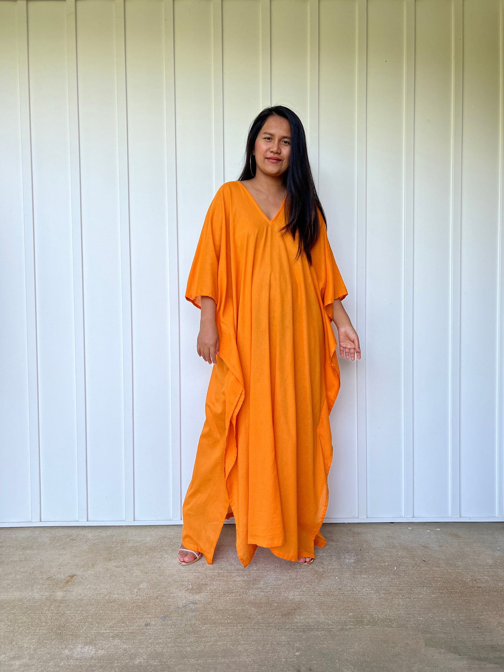 MALA handworks Olena semi sheer Kaftan in Orange