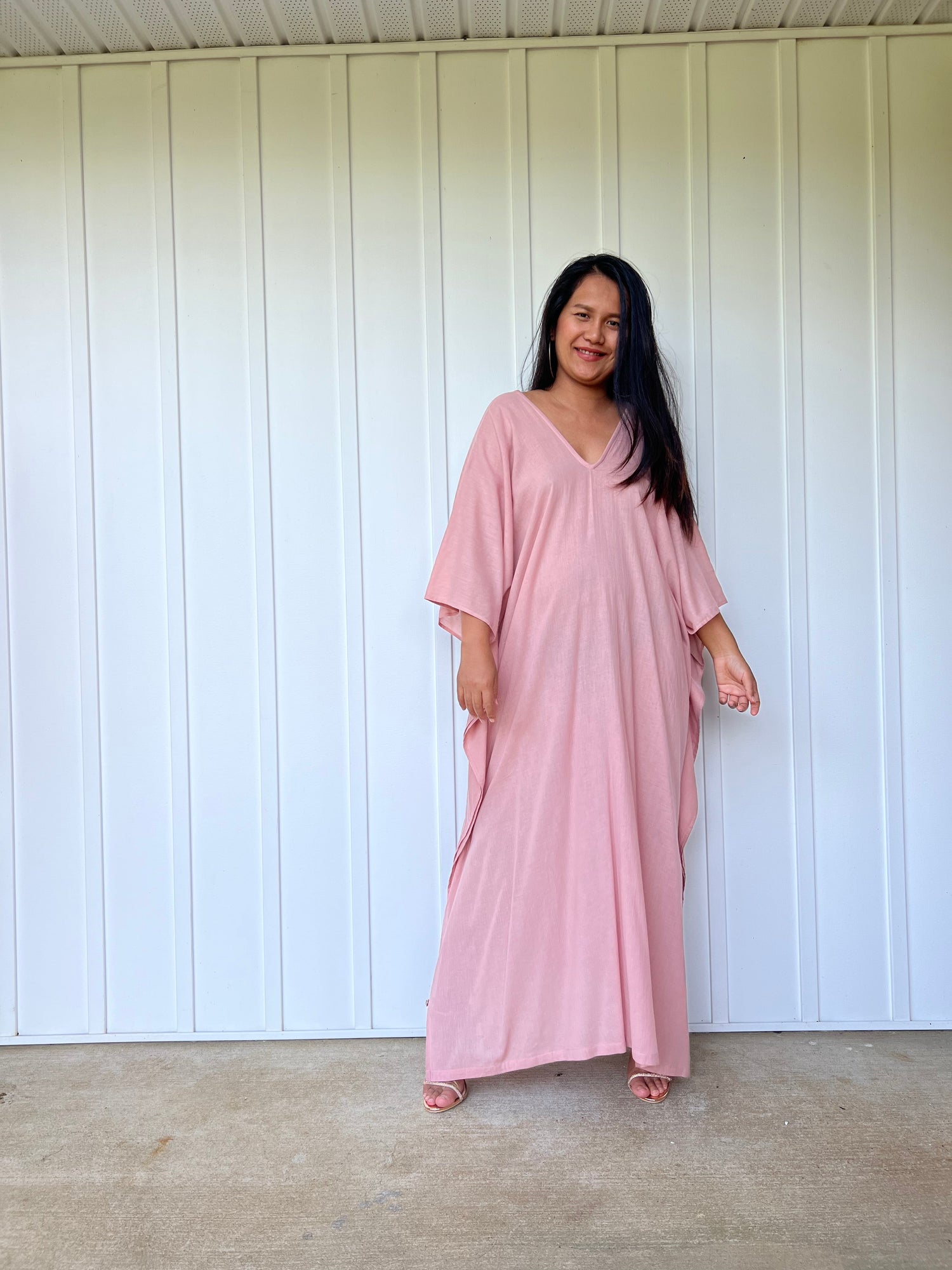 MALA handworks Olena semi sheer Kaftan in Pink