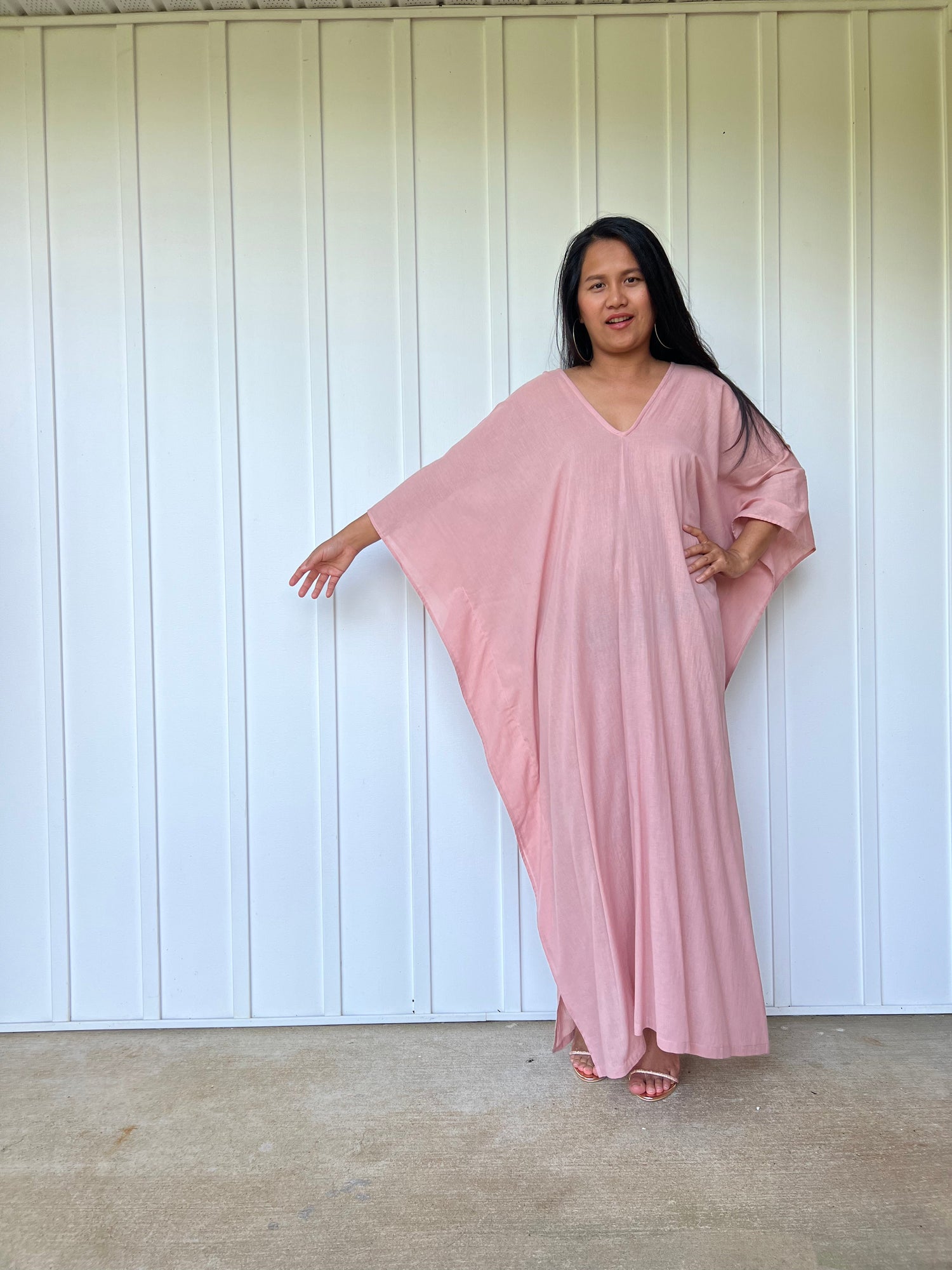 MALA handworks Olena semi sheer Kaftan in Pink
