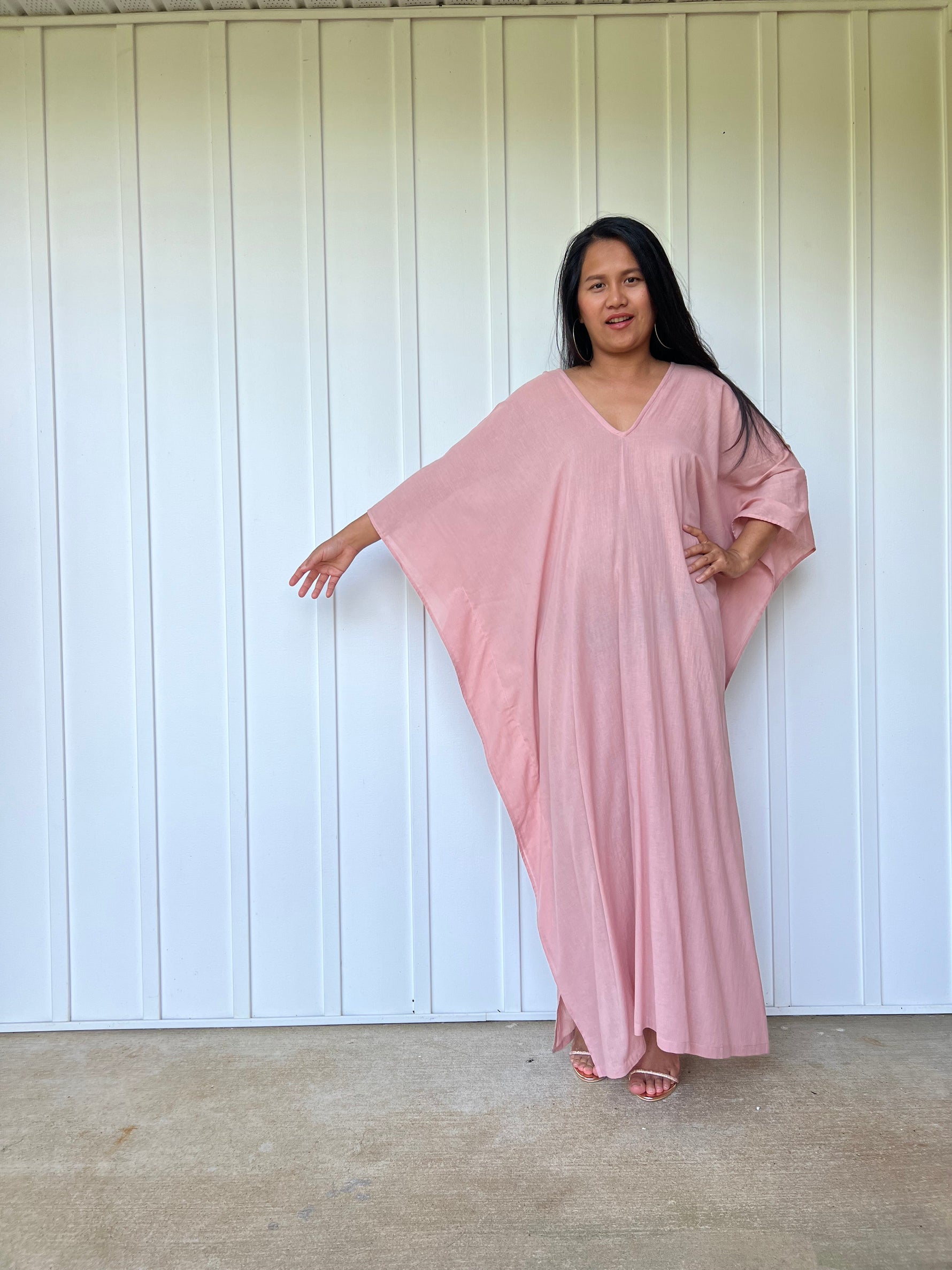 MALA handworks Olena semi sheer Kaftan in Pink