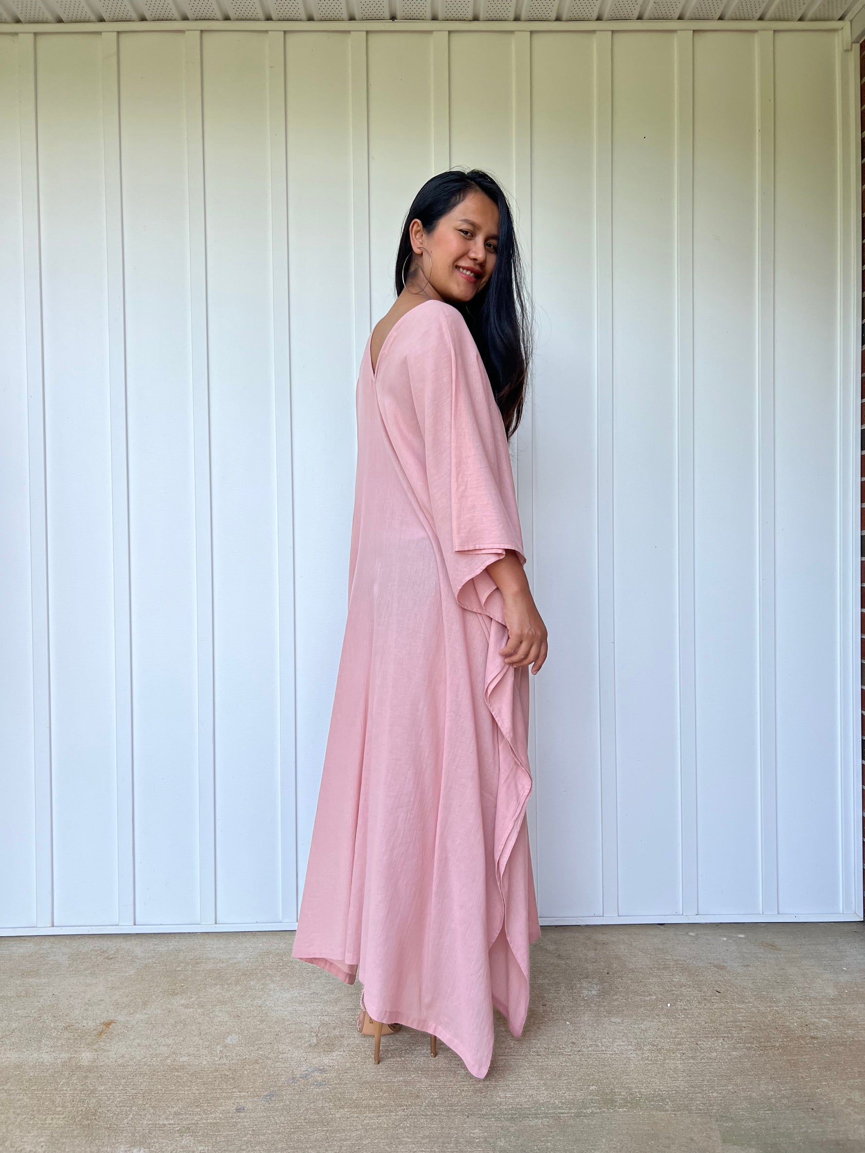 MALA handworks Olena semi sheer Kaftan in Pink