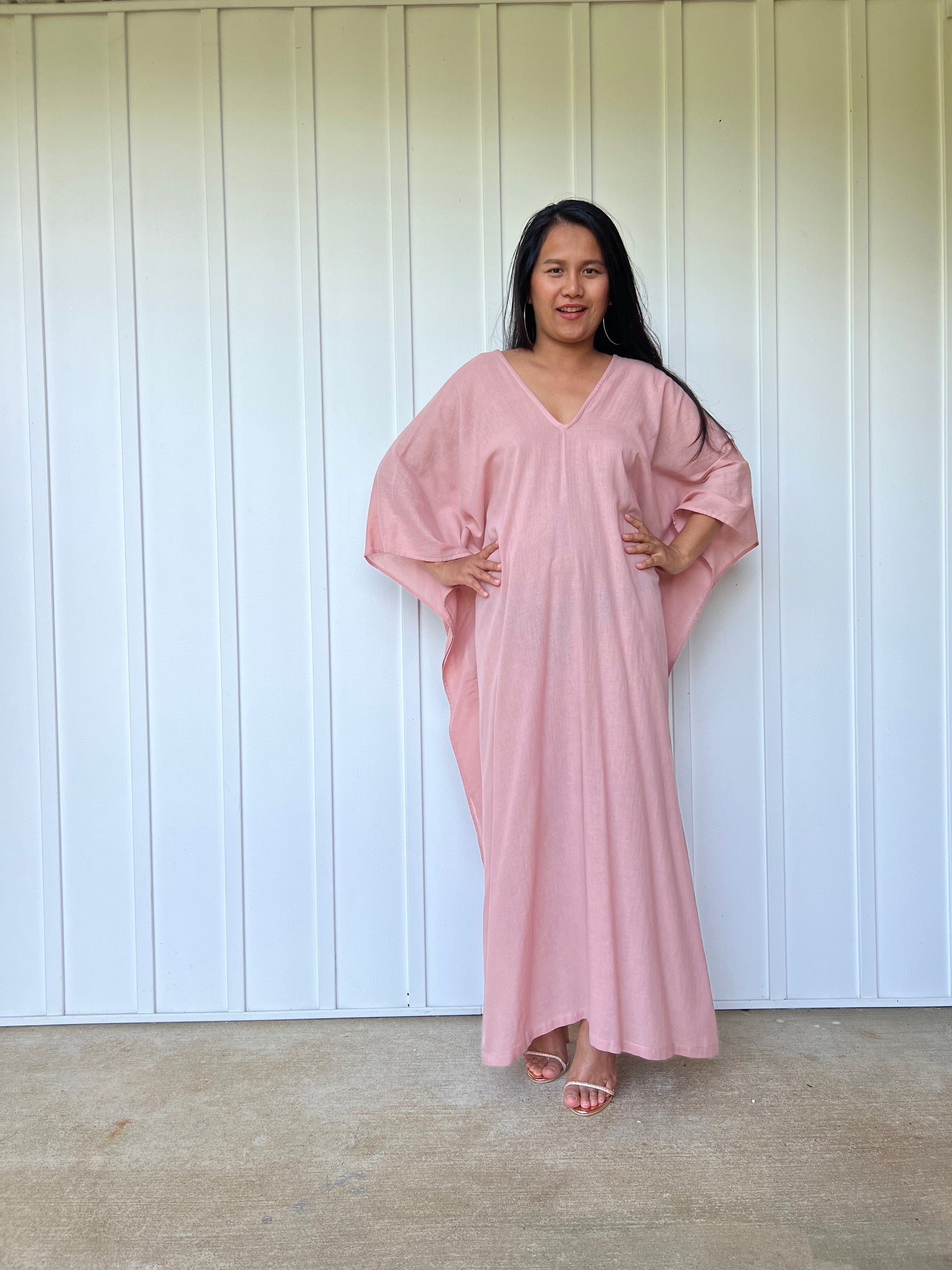 MALA handworks Olena semi sheer Kaftan in Pink