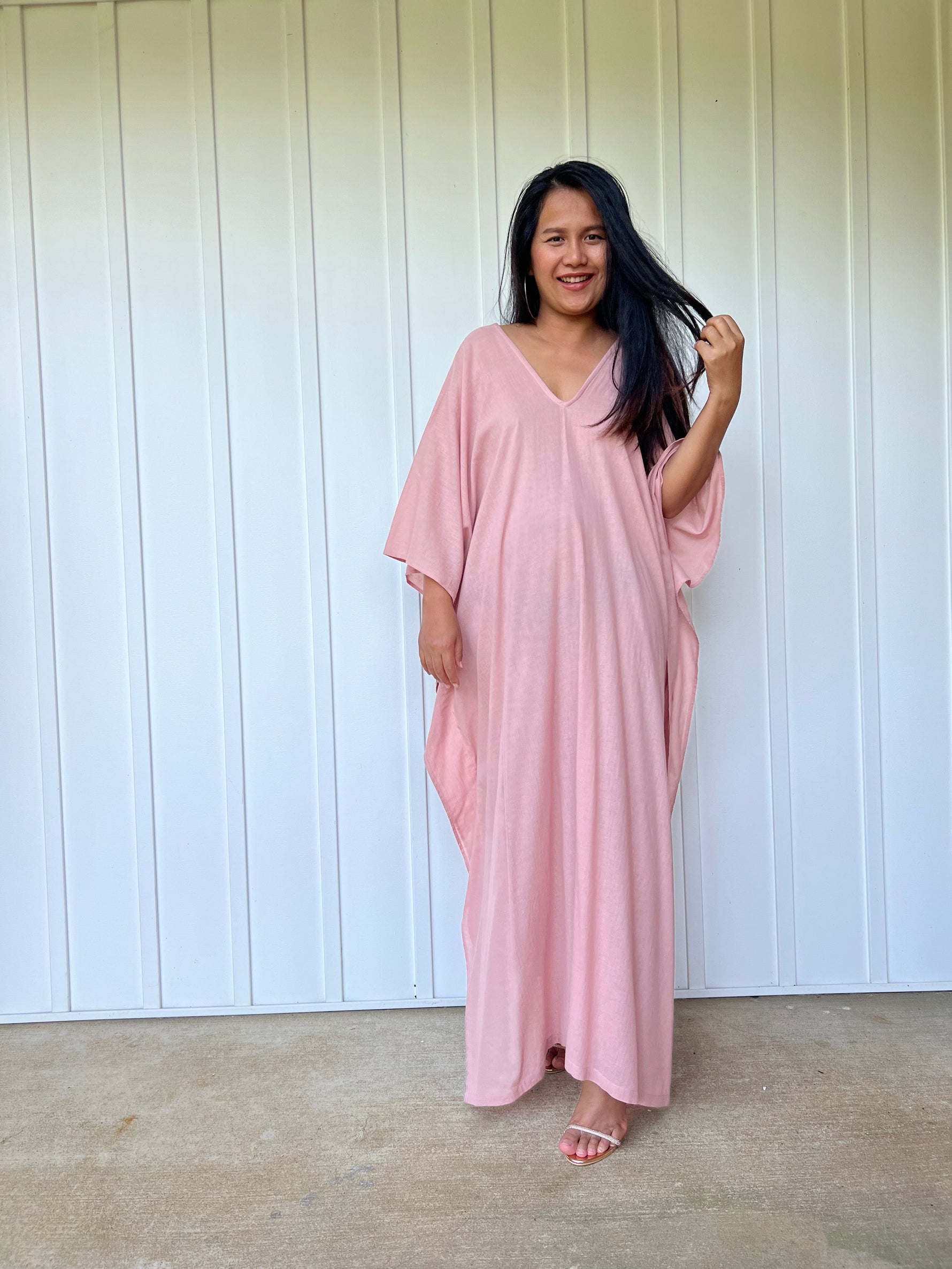 MALA handworks Olena semi sheer Kaftan in Pink