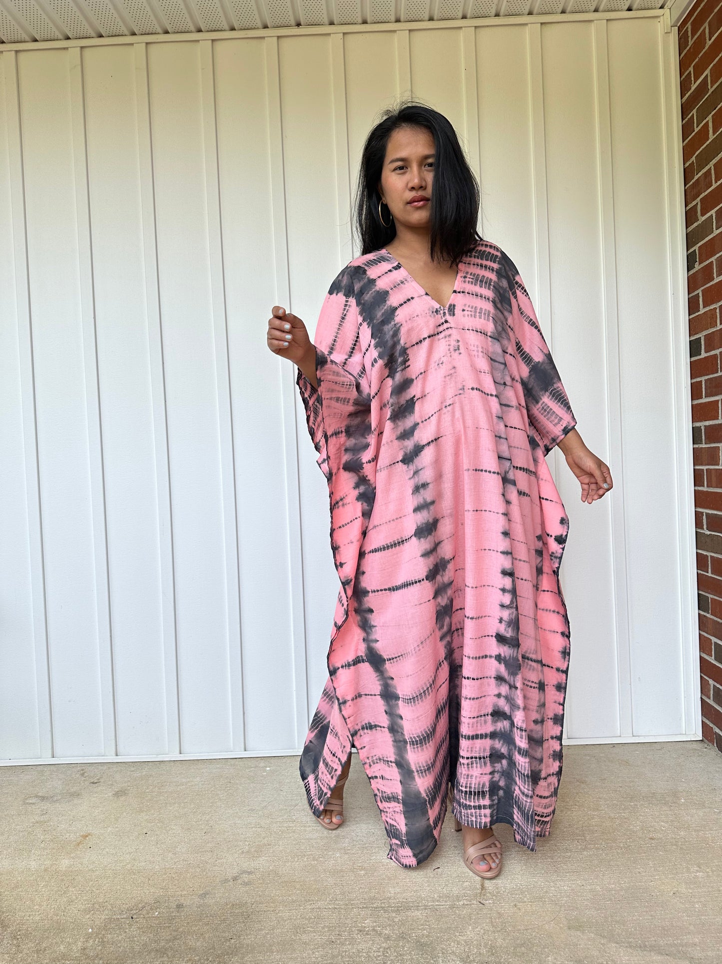 MALA handworks Olena semi sheer Kaftan in Purple and Black Tie Dye