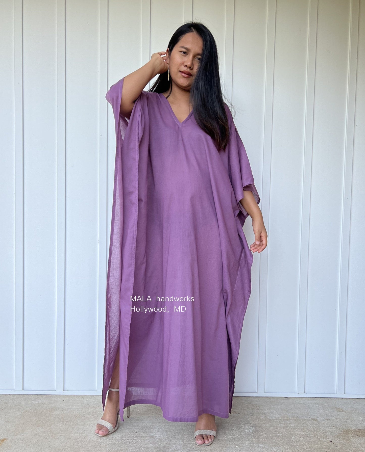 MALA handworks  Olena semi sheer Kaftan in Purple