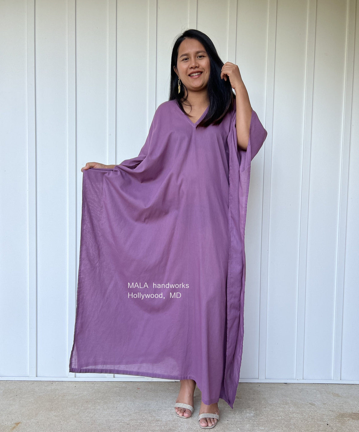 MALA handworks  Olena semi sheer Kaftan in Purple