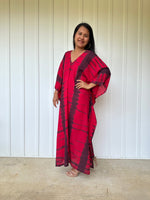 MALA handworks Olena semi sheer Kaftan in Red and Black Tie Dye