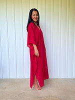 MALA handworks Olena semi sheer Kaftan in Red