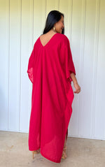 MALA handworks Olena semi sheer Kaftan in Red