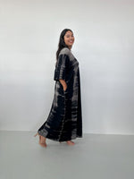 Mala Handworks Olivia Cotton Kaftan in Black and Gray Tie Dye