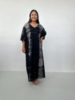 Mala Handworks Olivia Cotton Kaftan in Black and Gray Tie Dye