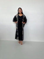 Mala Handworks Olivia Cotton Kaftan in Black and Gray Tie Dye