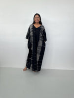 Mala Handworks Olivia Cotton Kaftan in Black and Gray Tie Dye