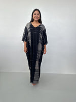 Mala Handworks Olivia Cotton Kaftan in Black and Gray Tie Dye
