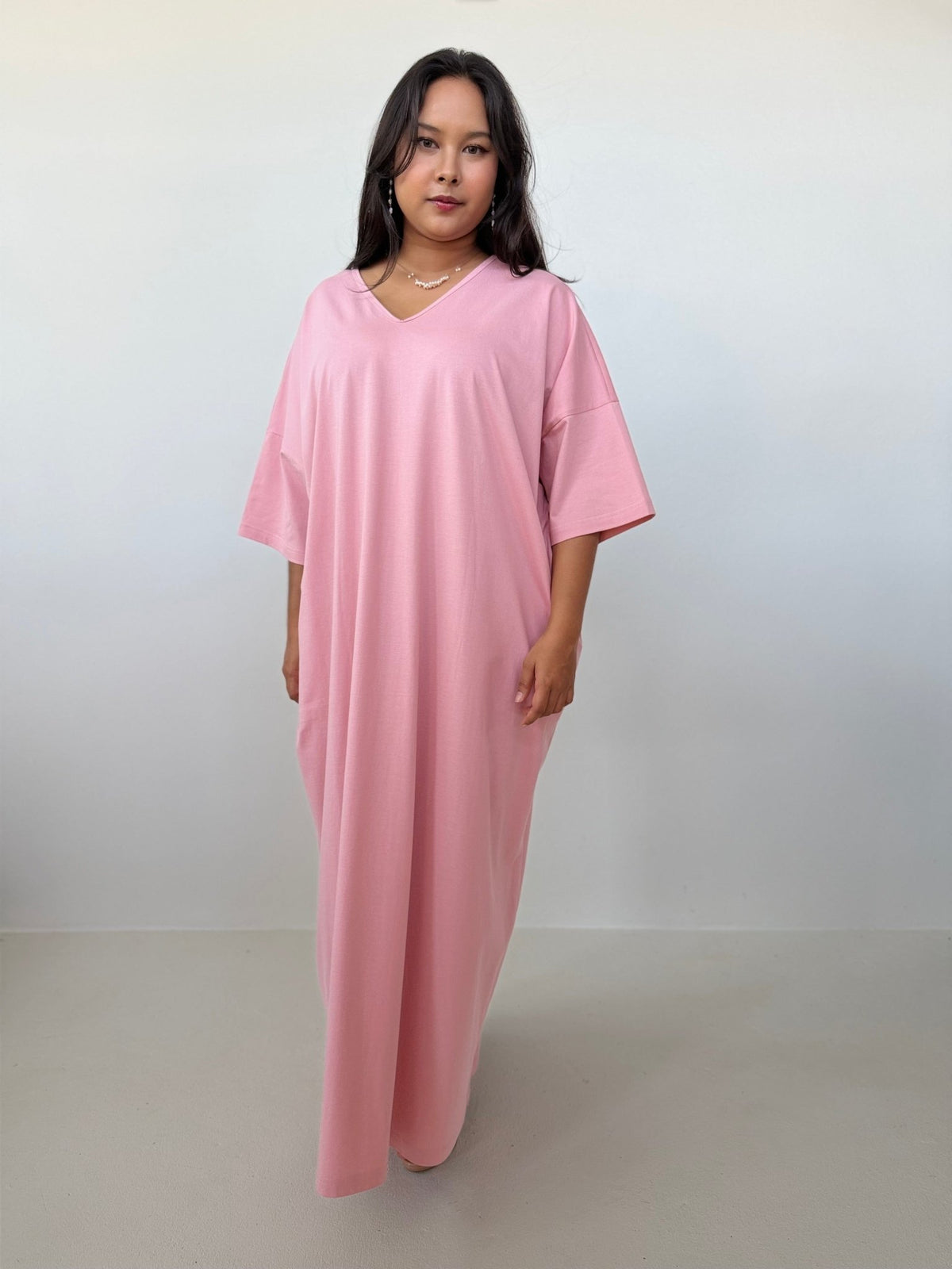 Mala Handworks Olivia Cotton Kaftan in Bubblegum