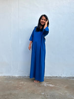 Olivia Cotton Kaftan in Cornflower Blue-CO-99-Mala Handworks